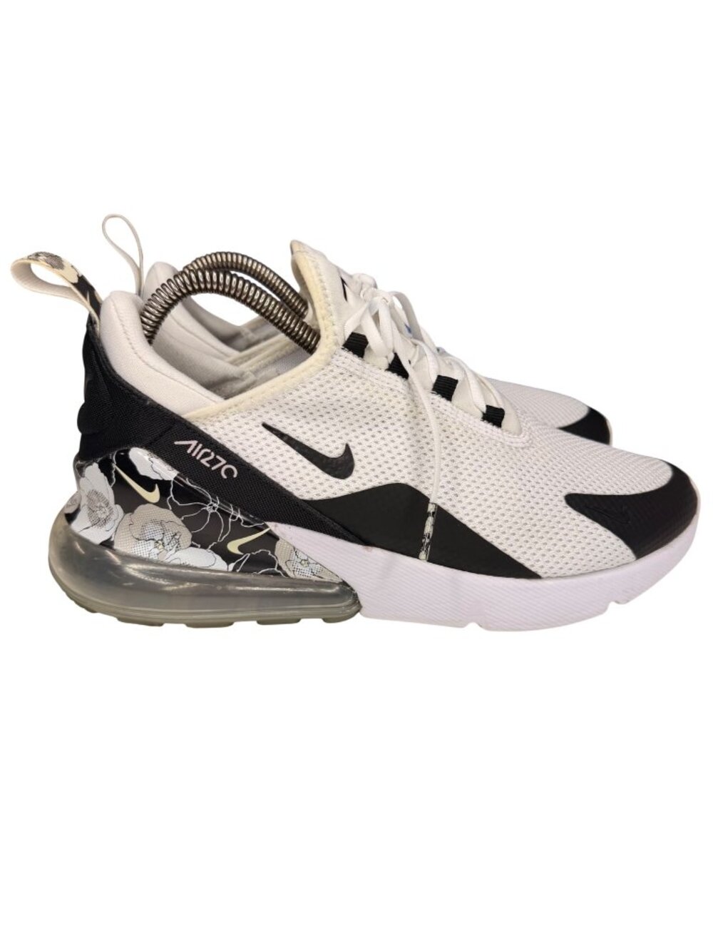Nike Air Max 270 White/Black Floral Running Shoes Gym Sneakers AR0499-100 -8.5